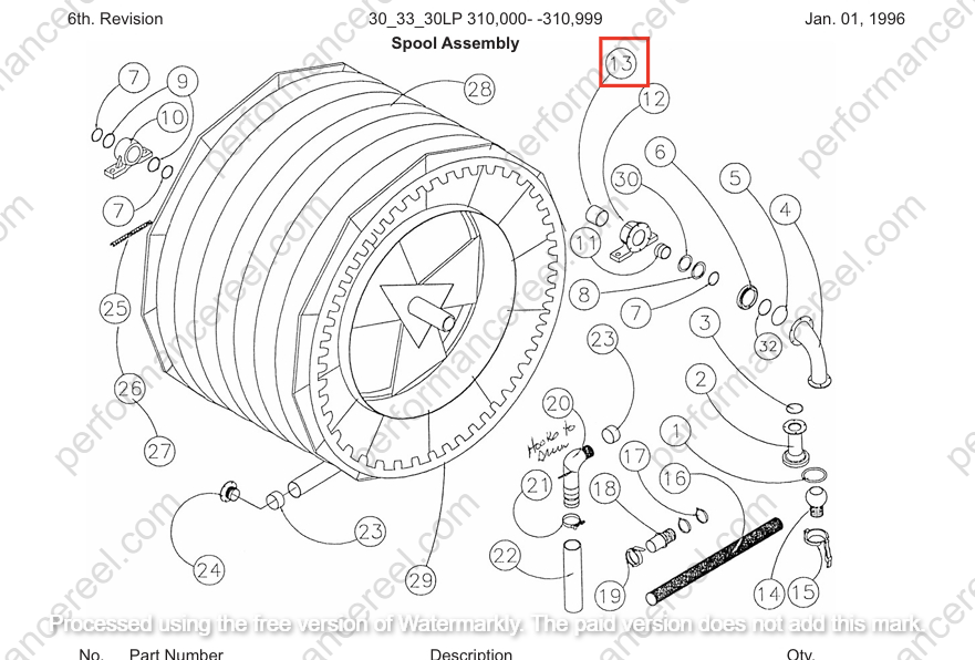 Kifco Repair Part Number 59600140