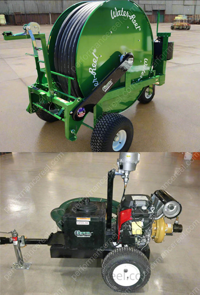 Kifco T200L Water Reel Traveler 1.9" ID x 580'  With Nelson Sr75 & Kifco 23Hp Self Priming Pump Package
