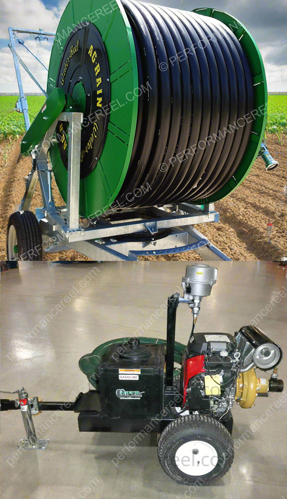 Kifco T25 X 750 Ag-Rain Water Reel Traveler 2.5" ID x 750' With Nelslon Sr100 & Kifco 23HP Self Priming Pump Package